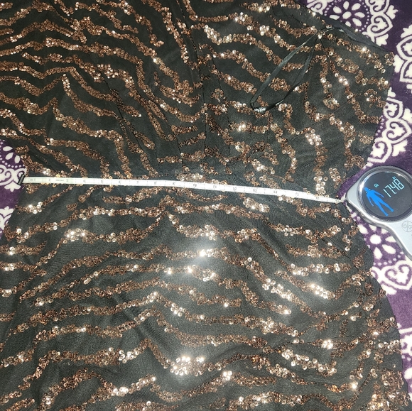 City Chic Size 16 Black and Rose Gold Sequin Party Dress - Picture 7 of 8
